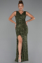 Abendkleid Lang Khaki ABU5281