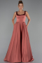 Zimtfarben Abendkleid Satin Lang ABU5136
