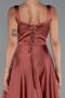 Zimtfarben Abendkleid Satin Lang ABU5136