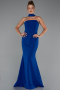 Abendkleid im Meerjungfrau-Stil Lang Sächsischblau ABU5282