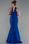 Abendkleid im Meerjungfrau-Stil Lang Sächsischblau ABU5282