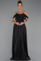 Partykleid Lang Chiffon Schwarz ABU5283