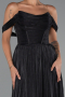 Partykleid Lang Chiffon Schwarz ABU5283