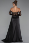 Abendkleid Lang Satin Schwarz ABU5288