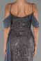 Abendkleid Lang Perlenbesetzt Anthrazit ABU5316