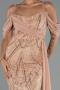 Abendkleid Lang Perlenbesetzt Gold ABU5316