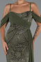 Abendkleid Lang Perlenbesetzt Khaki ABU5316