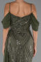 Abendkleid Lang Perlenbesetzt Khaki ABU5316