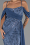 Abendkleid Lang Perlenbesetzt Indigo ABU5316