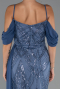 Abendkleid Lang Perlenbesetzt Indigo ABU5316