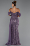 Abendkleid Lang Perlenbesetzt Lavendel ABU5316