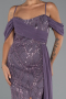 Abendkleid Lang Perlenbesetzt Lavendel ABU5316