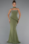 Abendkleid im Meerjungfrau-Stil Lang Khaki ABU5329