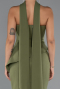 Abendkleid im Meerjungfrau-Stil Lang Khaki ABU5329