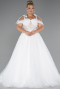 Brautkleid in Großen Größen Lang Weiß ABG052