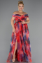 Abendkleid in Übergröße Lang Orange ABU5263