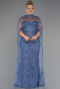 Brautkleid In Übergröße Lang Perlenbesetzt Blau ABU5328