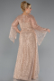 Abendkleid in Übergröße Lang Perlenbesetzt Gold ABU5243