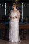 Brautkleid In Übergröße Lang Perlenbesetzt Weiß ABU5328