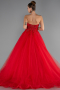 Designer Verlobungskleid Lang Rot ABU5341