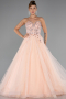 Designer Abendkleid Lang Lachs ABU5342