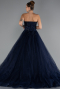 Designer Verlobungskleid Lang Marineblau ABU5344