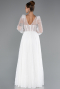 Abendkleid Lang Spitze Weiß ABU5334