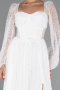 Abendkleid Lang Spitze Weiß ABU5334