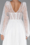 Abendkleid Lang Spitze Weiß ABU5334