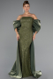 Abendkleid Lang Perlenbesetzt Khaki ABU5335