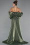 Abendkleid Lang Perlenbesetzt Khaki ABU5335
