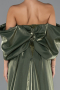 Abendkleid Lang Perlenbesetzt Khaki ABU5335