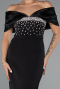 Standesamtkleid Lang Schwarz ABU5352