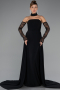 Standesamtkleid Lang Schwarz ABU5355