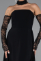 Standesamtkleid Lang Schwarz ABU5355