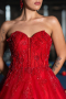 Designer Verlobungskleid Lang Rot ABU5341