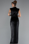Abendkleid Lang Samt Schwarz ABU5373