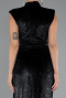 Abendkleid Lang Samt Schwarz ABU5373