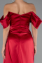 Weinrot Abendkleid Satin Lang ABU2661