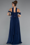 Marineblau Abendkleid Chiffon Lang ABU5327