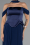 Marineblau Abendkleid Chiffon Lang ABU5327