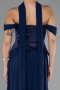 Marineblau Abendkleid Chiffon Lang ABU5327