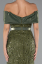 Partykleid Midi Perlenbesetzt Khaki ABK2453