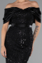 Partykleid Midi Perlenbesetzt Schwarz ABK2453