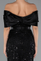 Partykleid Midi Perlenbesetzt Schwarz ABK2453