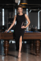 Partykleid Midi Schwarz ABK2169