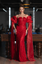 Abendkleid Lang Spitze Rot ABU5102