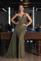 Abendkleid Lang Perlenbesetzt Khaki ABU5297
