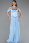 Eisblau Abendkleid Chiffon Lang ABU5327
