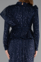 Marineblau Hijab-Abendkleid Lang ABK2346